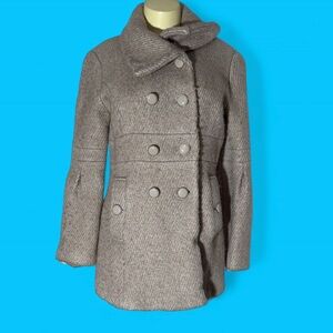 LOFT Women's Double-Breasted Gray Pea Coat